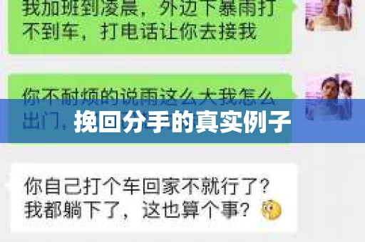 挽回分手的真实例子