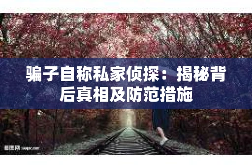 骗子自称私家侦探：揭秘背后真相及防范措施