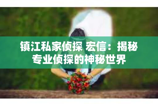 镇江私家侦探 宏信：揭秘专业侦探的神秘世界