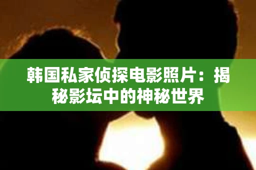 韩国私家侦探电影照片：揭秘影坛中的神秘世界