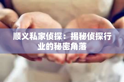 顺义私家侦探：揭秘侦探行业的秘密角落