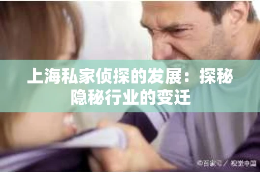 上海私家侦探的发展：探秘隐秘行业的变迁