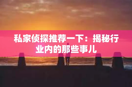 私家侦探推荐一下：揭秘行业内的那些事儿