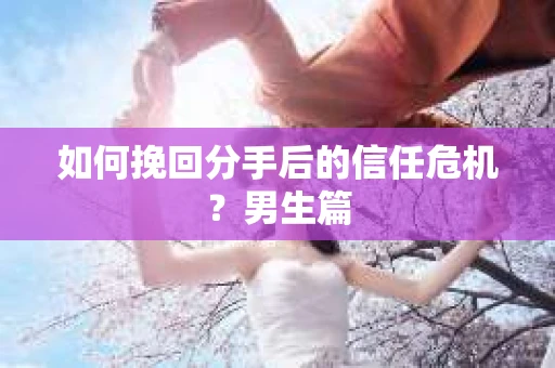 如何挽回分手后的信任危机?男生篇 如何挽回分手后的信任危机?男生篇