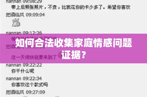 如何合法收集家庭情感问题证据？