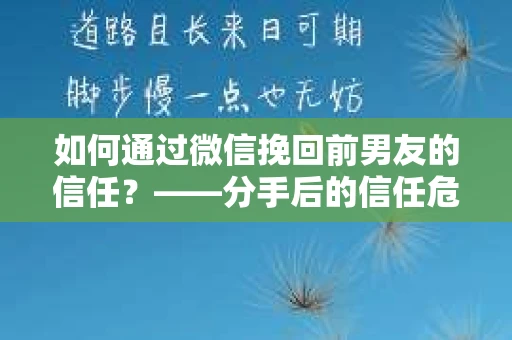 如何通过微信挽回前男友的信任？——分手后的信任危机解决方案